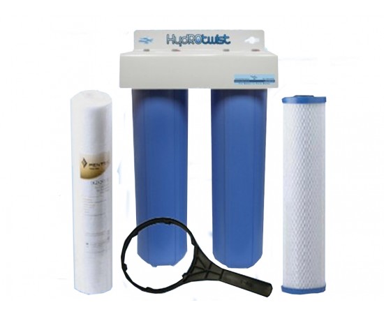 Twin Whole House Water Filter System 20" Big Blue Standard GAC