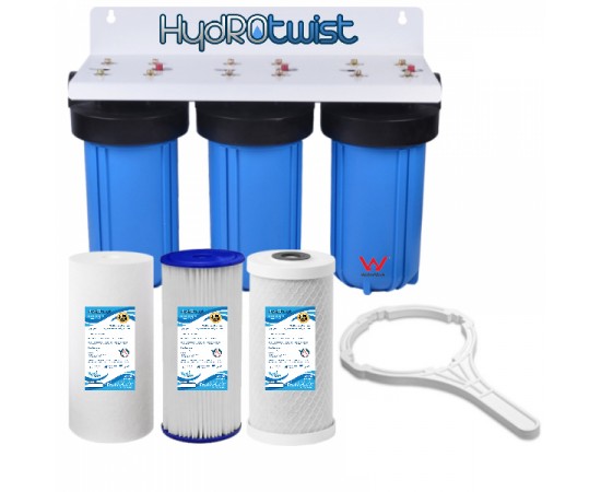 Triple Whole House Water Filter System 10" Big Blue CTO