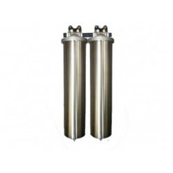 Twin Whole House Big Stainless Steel 20" Water Filter System GAC