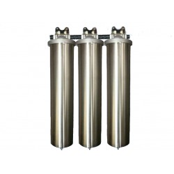 Triple Whole House Water Filter System 20" Stainless Steel CTO