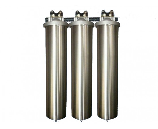 Triple Whole House Water Filter System Big Stainless Steel GAC