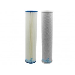 Twin Whole House Big Blue Water Filter Set Pleated & CBC-20BB 20"