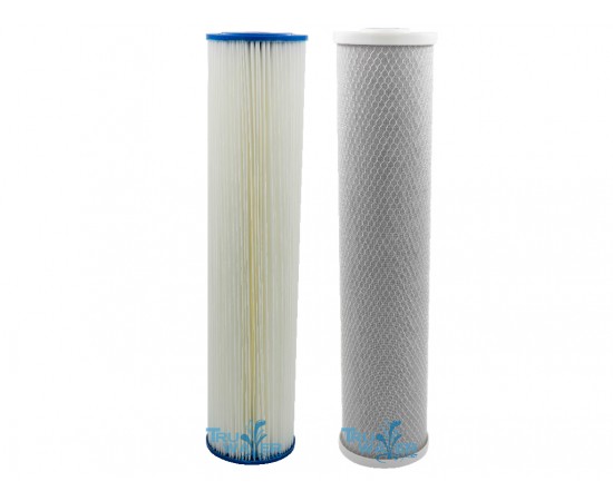 Twin Wholehouse Water Filter Set Pleated + CTO 20"