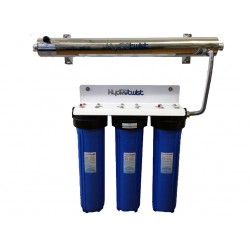 UV Quad Whole House Water Filter System CTO 91LPM Big Blue 20"