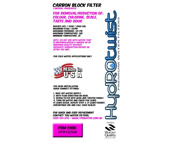 HydROtwist HTR102586 GAC Granular Activated Carbon & Scale M