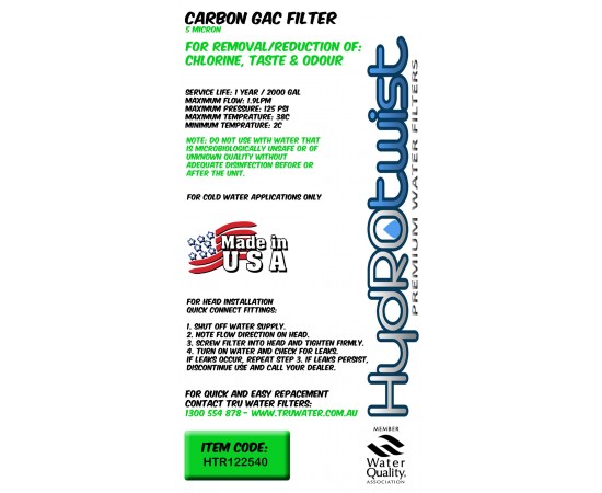 HydROtwist HTR122540 GAC Granular Activated Carbon 12"