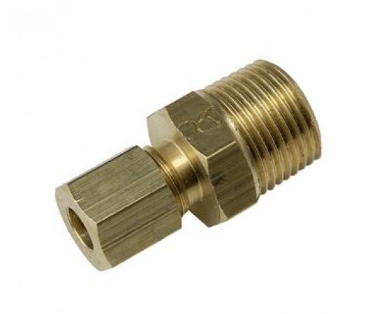 1/4" Male NPT x 1/4" Tubing Compression Fit Brass No 3 Connector