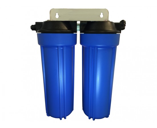 Twin Under Sink Housing Upgrade Kit Only Blue 10"