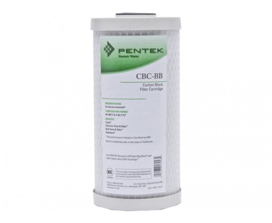 Pentek CBC-BB 0.5 Micron Carbon Block Filter Big White 10"