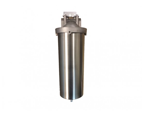 Stainless Steel RV Water Filter System 10" with Hose Connectors