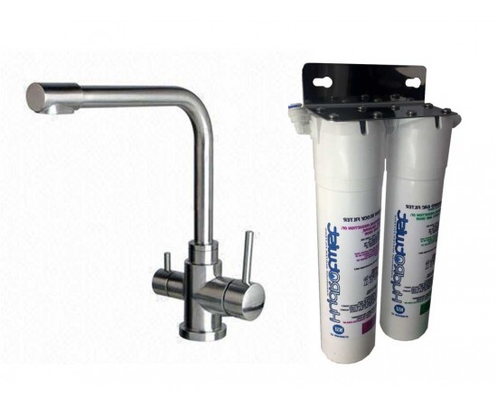 HydROtwist Twin Under Sink Water Filter System & 3 Way Mixer
